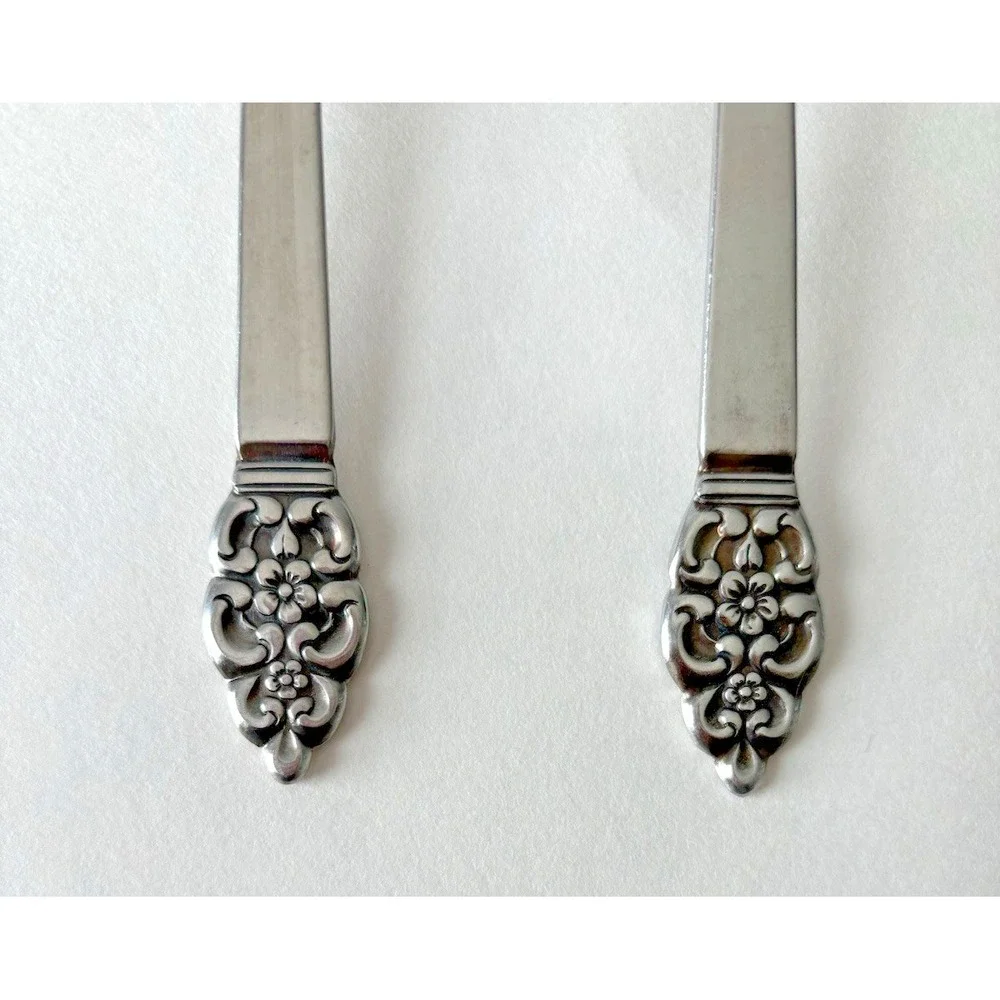 2 PC Serving Set‎ NORDIC CROWN Oneidacraft Stainless 1-Fork & 1-Slotted Spoon